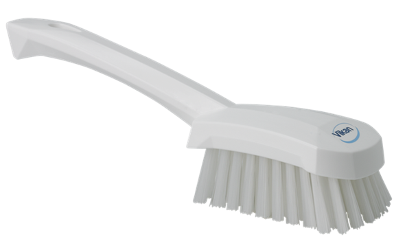 Brosse à récurer avec manche court, soies fermes
