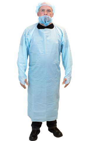 Disposable blue apron