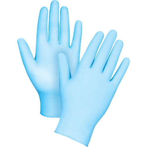 [79684384783-S] Gants jetables de vinyle-nitrile bleu sans poudre (Petit)