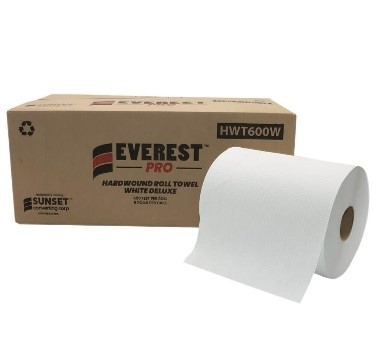 Recycled hand towels - 1 ply - White - 6 rolls of 600' 