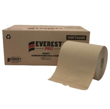 Papier à main recyclé - 1 épaisseur - Kraft - 6 rouleaux de 600' 