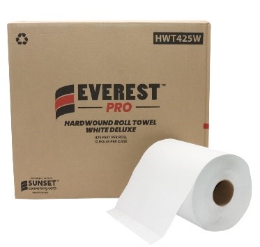 Papier à main recyclé - 1 épaisseur - Blanc- 12 rouleaux de 425'  