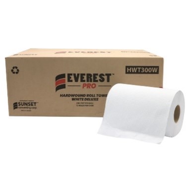 Papier à main recyclé - 1 épaisseur - Blanc- 12 rouleaux de 300'