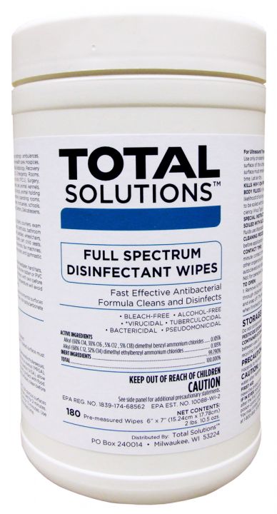 Lingettes désinfectantes à spectre complet