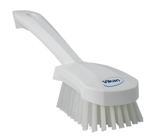 Brosse à récurer avec manche court, soies fermes