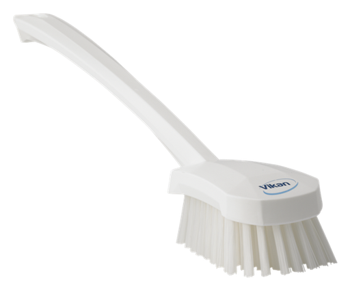 Long handle, firm bristle brush